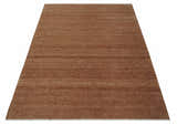 Ready to Ship Textured Brown Hand knotted 8x10 wool Area Rug
