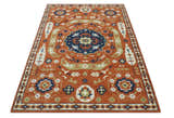 Rust and Blue Hand Knotted Traditional Medallion Mamluk Design Multi Size wool Rug