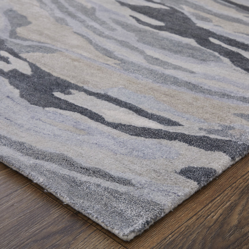 Feizy Dryden Transitional Abstract - Blue/Gray/Taupe Area Rug