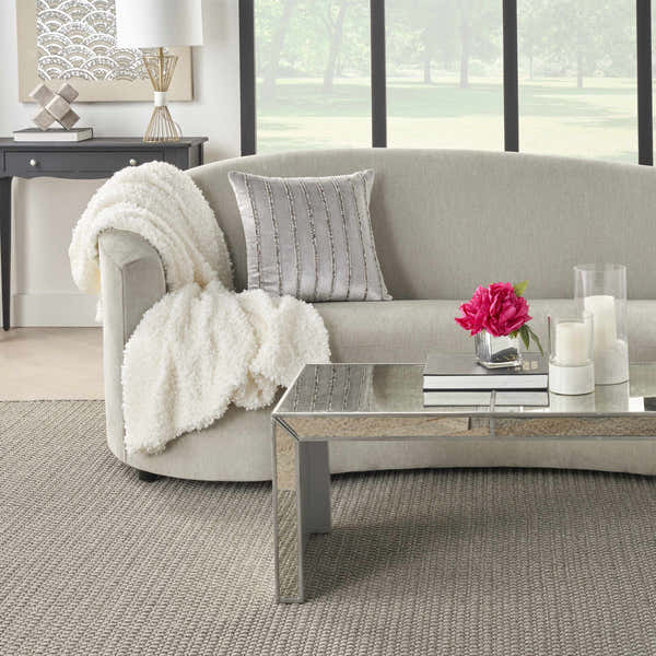 Mina Victory Sofia Beaded Stripes Lt Grey Indoor Throw Pillow - Clearance