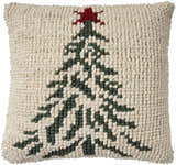Mina Victory Holiday Pillows Loop Tree Ivory Indoor Throw Pillow