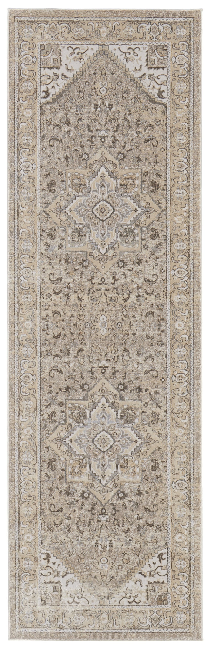 Feizy Celene Traditional Medallion - Brown/Ivory/Tan Area Rug