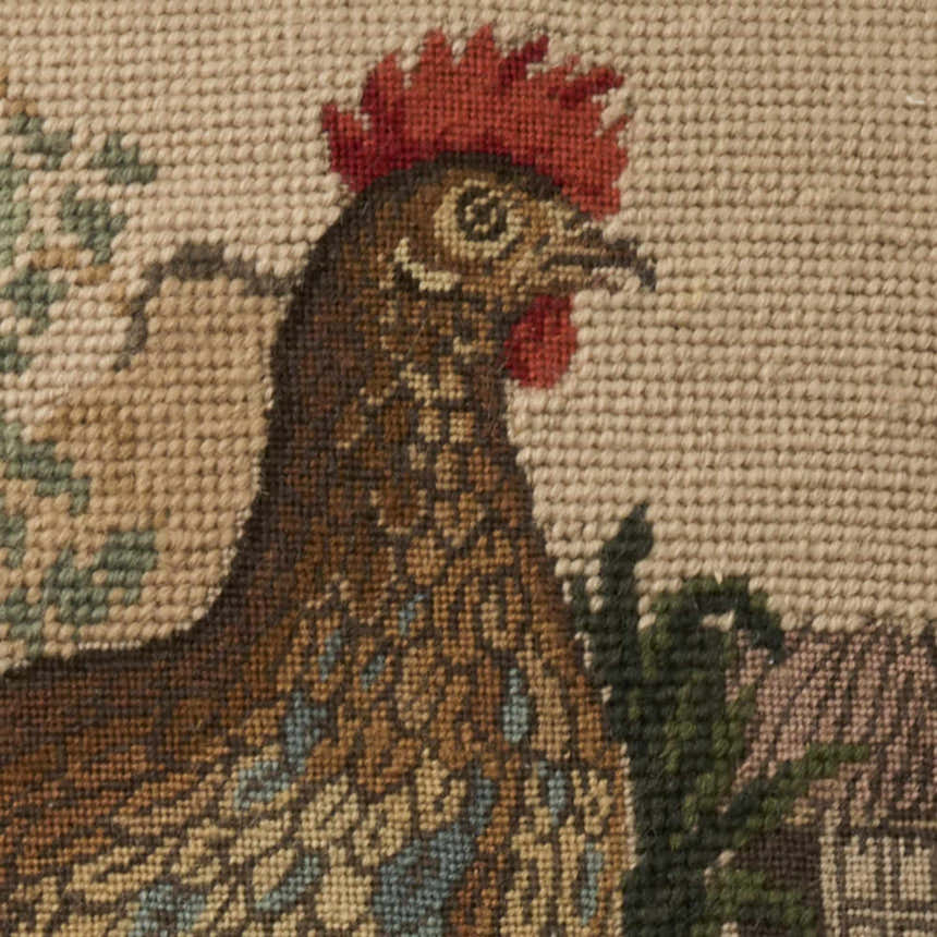 Mina Victory Vintage Pillow Hen Beige Indoor Throw Pillow