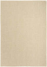 Close-up of the cream Nourison Tulum Outdoor Area Rug showing a subtle woven herringbone pattern.