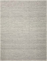 Close-up of Calvin Klein Home Lowland Basalt Rug. Handmade wool rug with a subtle horizontal stripe pattern.