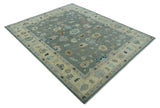 Hand knotted Gray and Beige Traditional Oushak Wool Area Rug