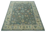 Hand knotted Gray and Beige Traditional Oushak Wool Area Rug