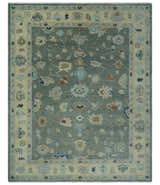 Hand knotted Gray and Beige Traditional Oushak Wool Area Rug