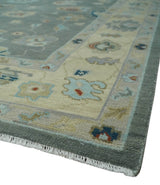 Hand knotted Gray and Beige Traditional Oushak Wool Area Rug