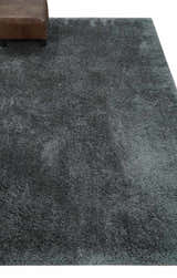 Ready To Ship Hand Woven High Pile Shag Charcoal Soft Viscose Rug