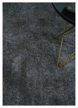 Ready To Ship Hand Woven High Pile Shag Charcoal Soft Viscose Rug
