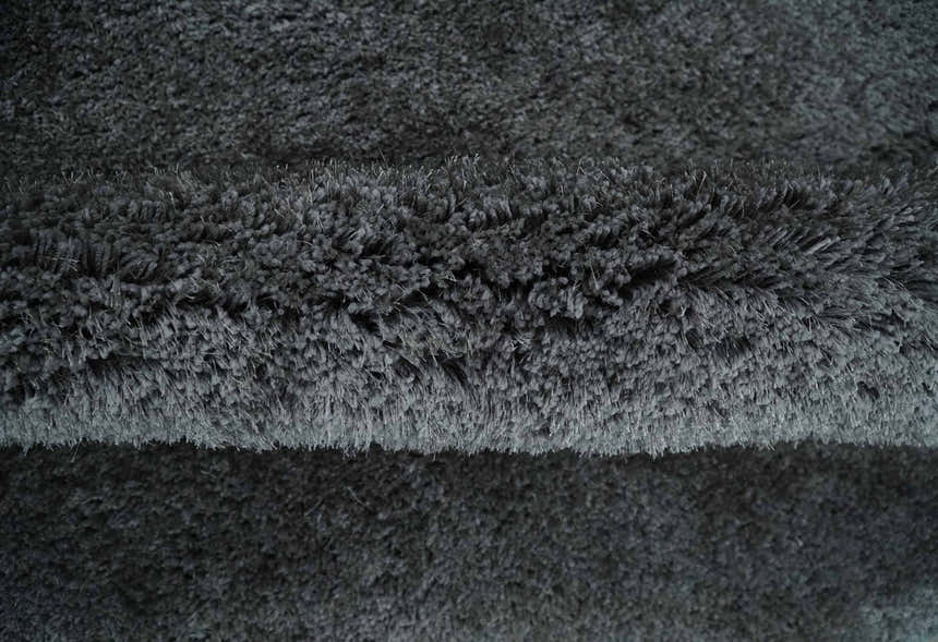 Ready To Ship Hand Woven High Pile Shag Charcoal Soft Viscose Rug