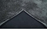 Ready To Ship Hand Woven High Pile Shag Charcoal Soft Viscose Rug