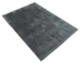 Ready To Ship Hand Woven High Pile Shag Charcoal Soft Viscose Rug