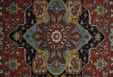 Hand Knotted Rust, Blue and Black Traditional Vintage Style Heriz Serapi Custom Made Wool Area Rug
