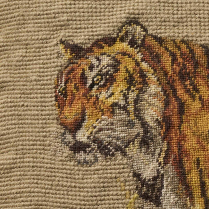 Mina Victory Vintage Pillow Tiger Beige Indoor Throw Pillow