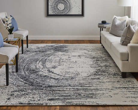 Feizy Coda Modern Abstract - Black/White Area Rug