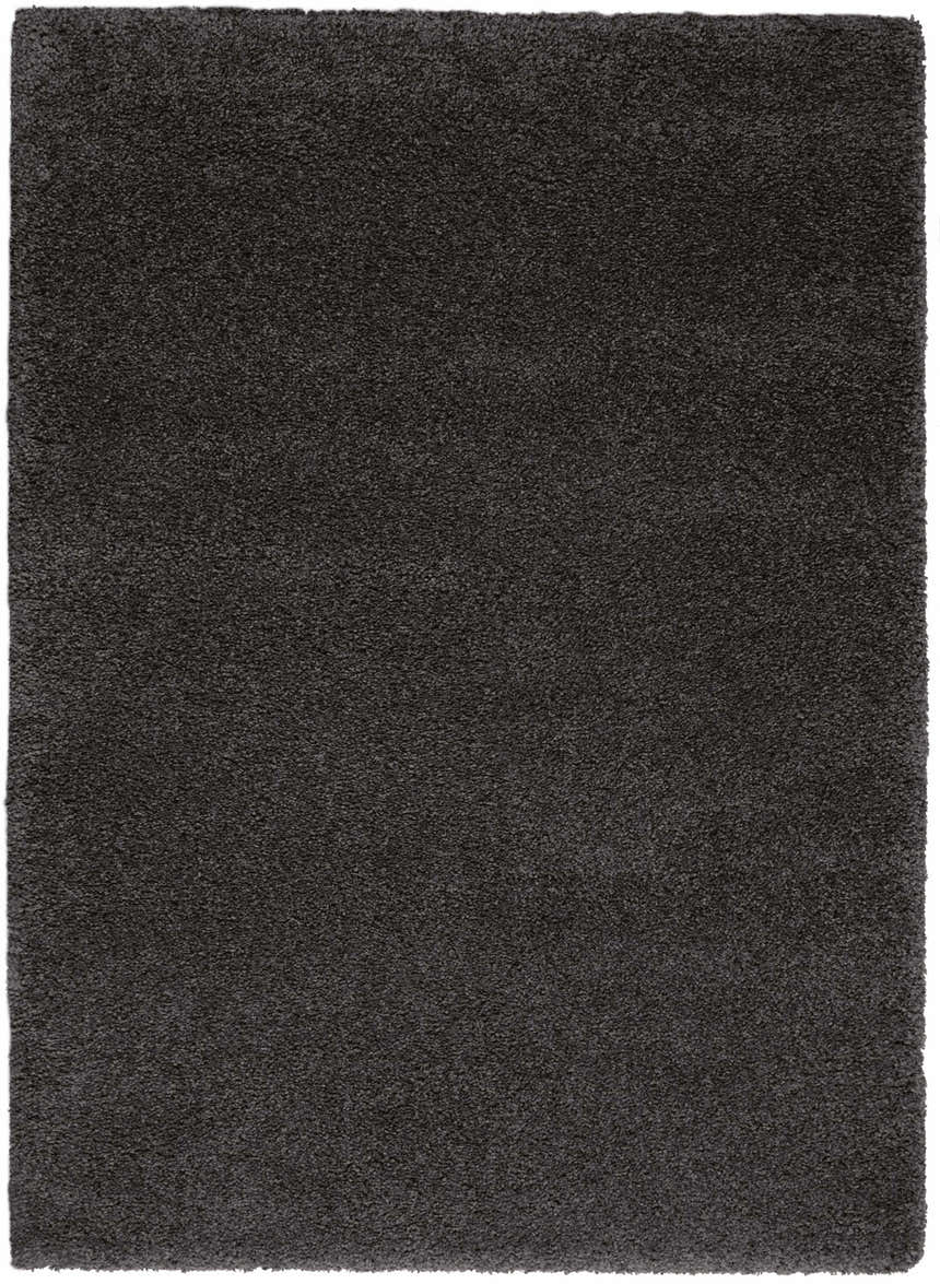 Close-up of the plush texture of a Nourison Malibu Dark Grey Shag Indoor Area Rug.
