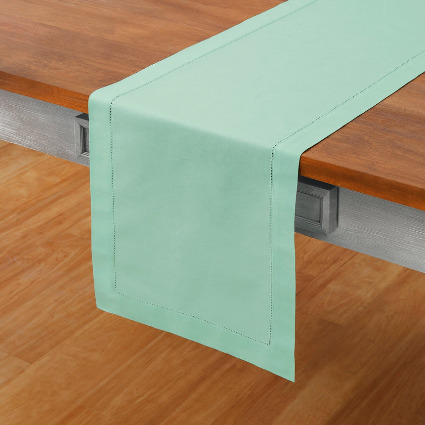 Cotton Linen Hemstitch Table Runner