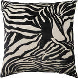 Mina Victory Sofia Jaquard Zebra Velvet Black Indoor Throw Pillow