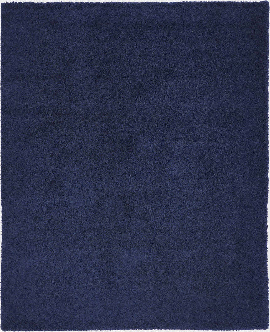 Close-up of the plush texture and deep navy color of the Nourison Malibu Shag Area Rug.