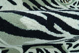 Hand Tufted Black And White Animal Tiger 2x6  Wool Area Rug