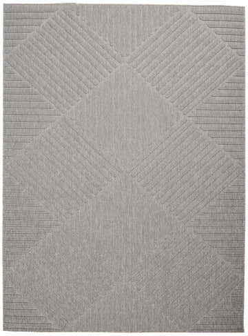 Close-up of the Nourison Cozumel Light Grey rug. Modern geometric pattern with subtle texture.