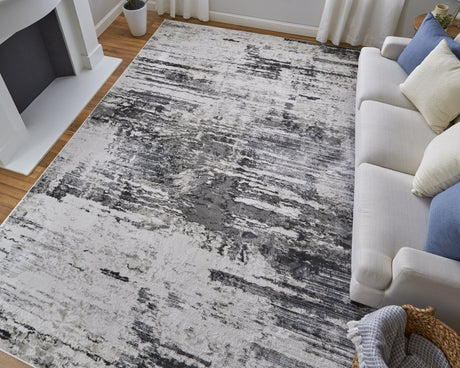 Feizy Prasad Modern Abstract - Ivory/Gray/Taupe Area Rug
