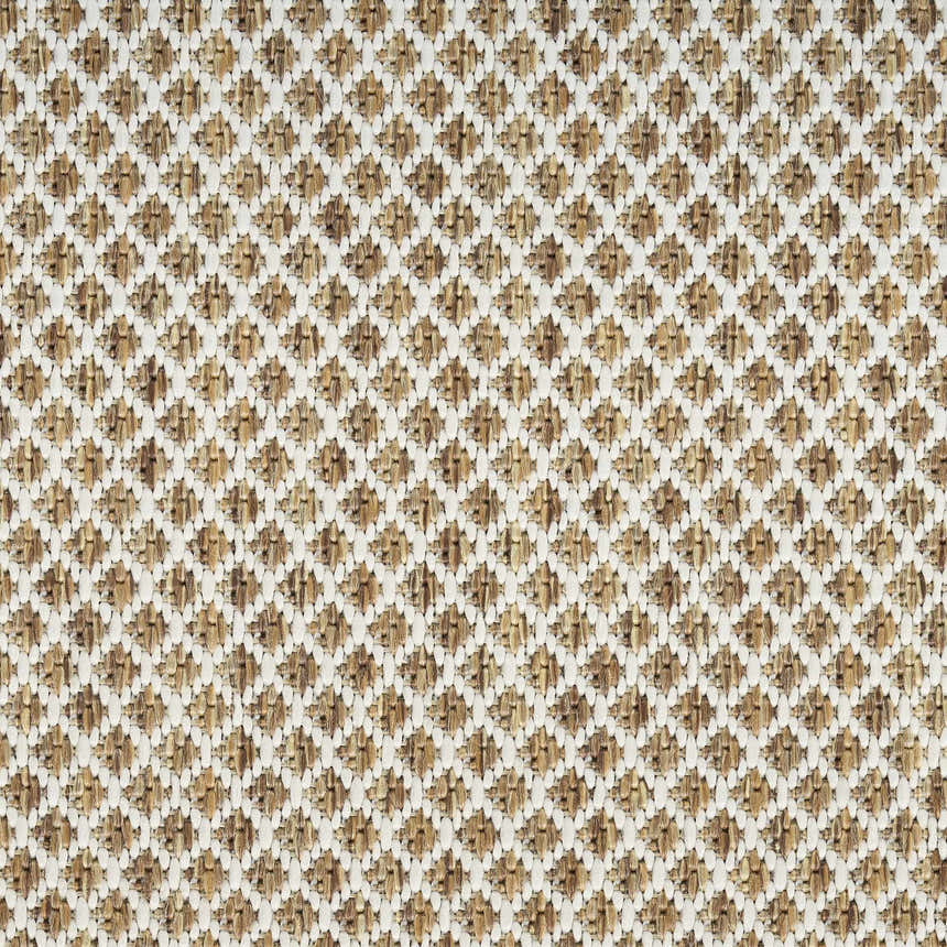 Close-up of the Nourison Courtyard Jute Ivory Modern Area Rug showing its chestnut and ivory woven texture.