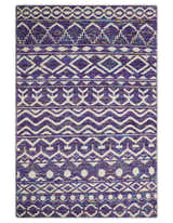 4x6 and 8x10 Hand Knotted Blue and White Modern Contemporary Southwestern Tribal Trellis Recycled Silk Area Rug | OP6