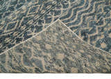 4x6 Hand Knotted Ivory, Beige and Blue Modern Contemporary Southwestern Tribal Trellis Recycled Silk Area Rug | OP55