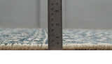 4x6 Hand Knotted Ivory, Beige and Blue Modern Contemporary Southwestern Tribal Trellis Recycled Silk Area Rug | OP55