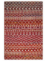 4x6 Hand Knotted Rust and Ivory Modern Contemporary Southwestern Tribal Trellis Recycled Silk Area Rug | OP60