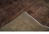 5.10x8.6 Hand Knotted Brown Overdyed Antique Finish Traditional Wool Rug | N34569