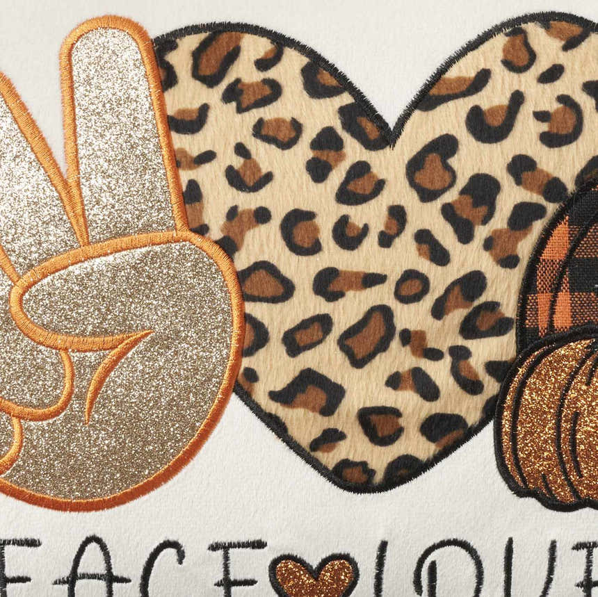 Mina Victory Holiday Pillows Peace Love Fall Multicolor Indoor Throw Pillow - Clearance