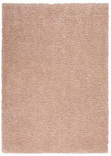 Close-up of the plush texture and blush pink color of the Nourison Malibu Shag Area Rug.