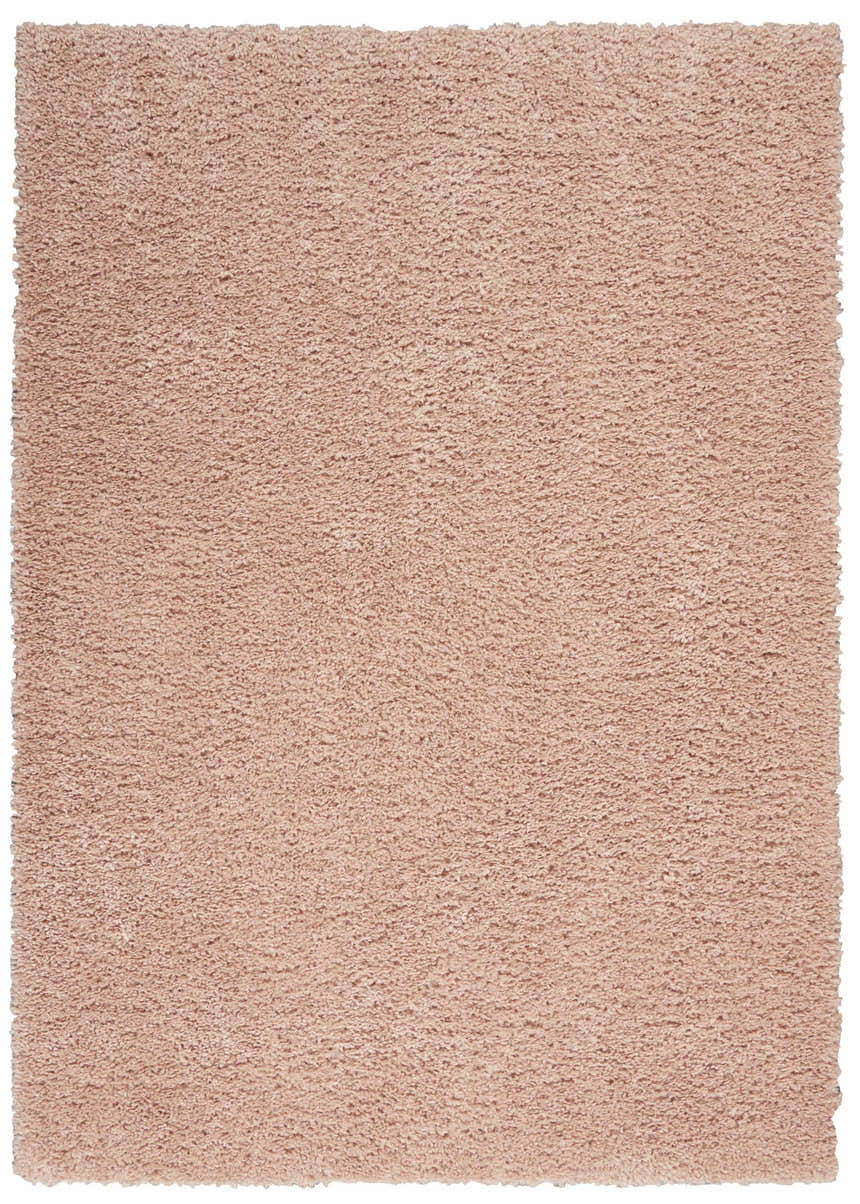 Close-up of the plush texture and blush pink color of the Nourison Malibu Shag Area Rug.