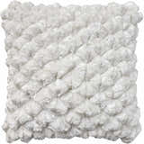 Mina Victory Sofia Velvet Shimmer Poms White Indoor Throw Pillow