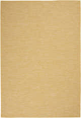 Close-up of the Nourison Positano Yellow Modern Area Rug with a subtle grid pattern and textured weave.