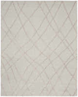 Close-up of the Nourison Feather Soft Grey rug, featuring a subtle diamond pattern and soft, plush texture.