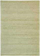 Close-up of the texture and color of the Nourison Weston Citron area rug. Modern, bamboo-silk like fiber rug in light green.