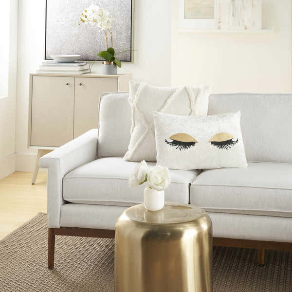 Mina Victory Sofia Glitter Eye Shadow Gold Indoor Throw Pillow - Clearance