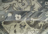 Custom Made Hand Knotted Ivory, Charcoal and Gray Traditional Medallion Natural Wool Area Rug, Kids, Living Room and Bedroom Rug
