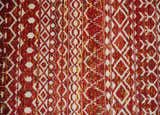 4x6 and 8x10 Hand Knotted Rust, Gold and White Modern Contemporary Southwestern Tribal Trellis Recycled Silk Area Rug | OP5