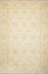 Close-up of the Nourison Silk Pointe Ivory Vintage Area Rug with a floral pattern and chestnut accents.