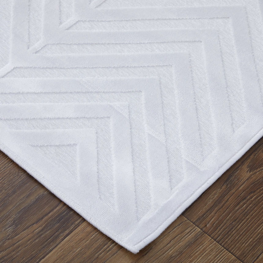 Feizy Saphir Mira Modern Geometric - White Area Rug - Clearance