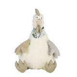 Mina Victory Plush Lines Plush Rooster Ivory Indoor