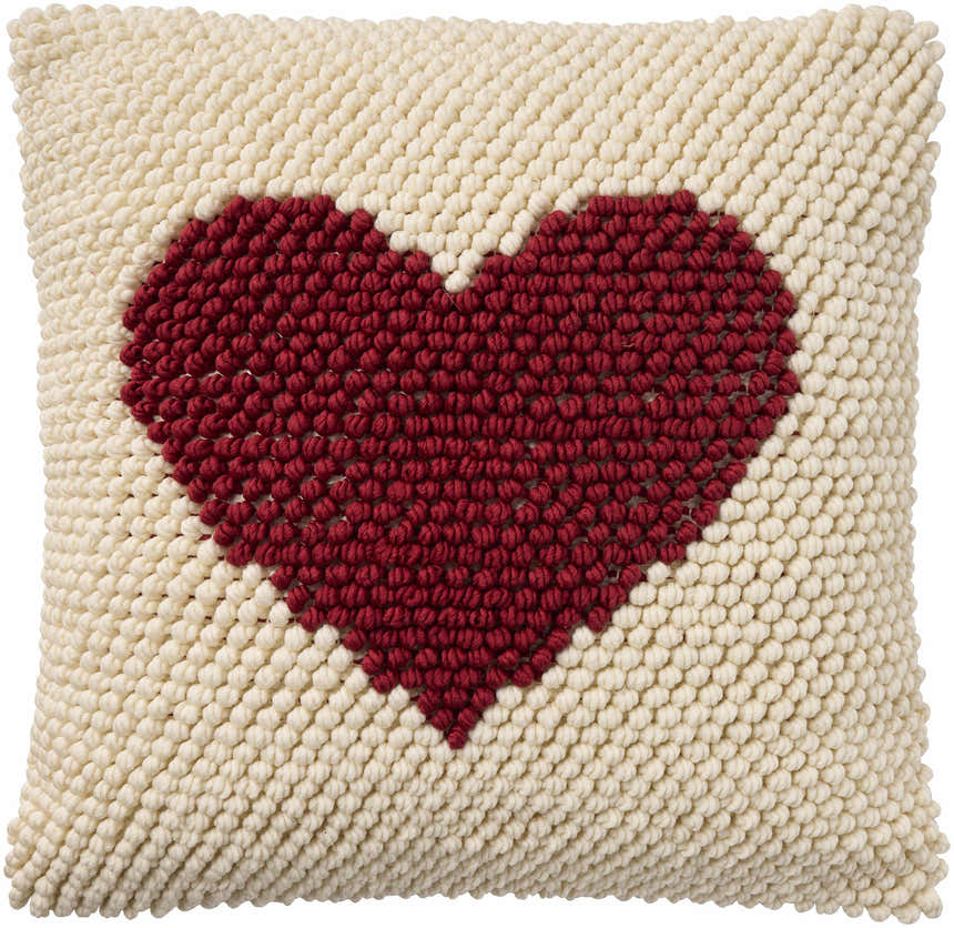 Mina Victory Holiday Pillows Loop Heart Red Indoor Throw Pillow