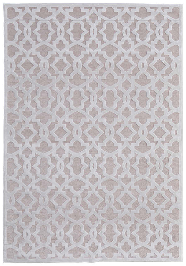 Feizy Saphir Mira rug with interlocking geometric diamonds in pink and white. Modern design. Design-Rectangle-221