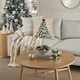 Mina Victory Holiday Pillows Loop Tree Ivory Indoor Throw Pillow